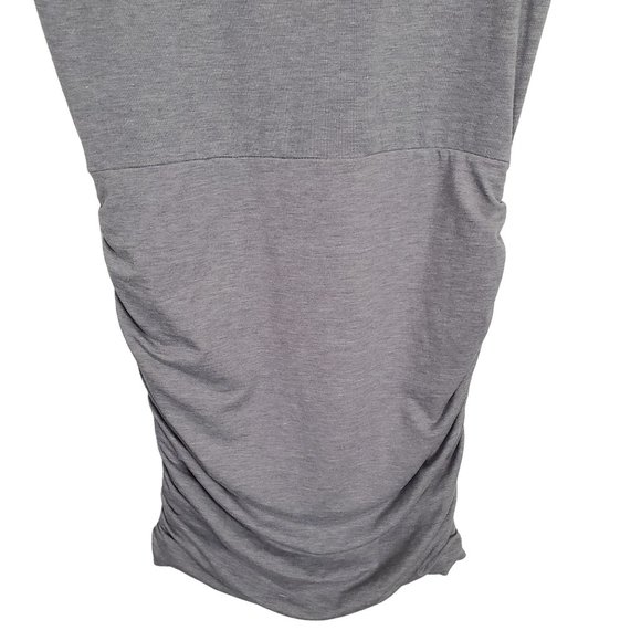 Athleta Size S Dress T-shirt Side Ruched Jersey Knit Athleisure Heathered Gray - Picture 7 of 12
